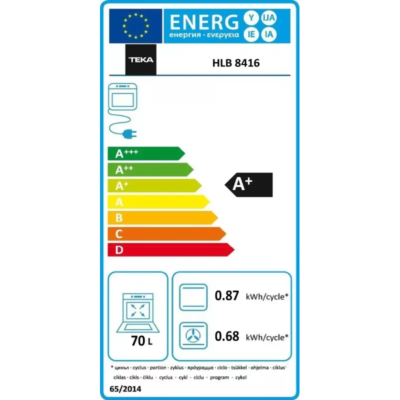 Iebūvējamā cepeškrāsns Teka HLB 8416 BK, elektriskā cepeškrāsns