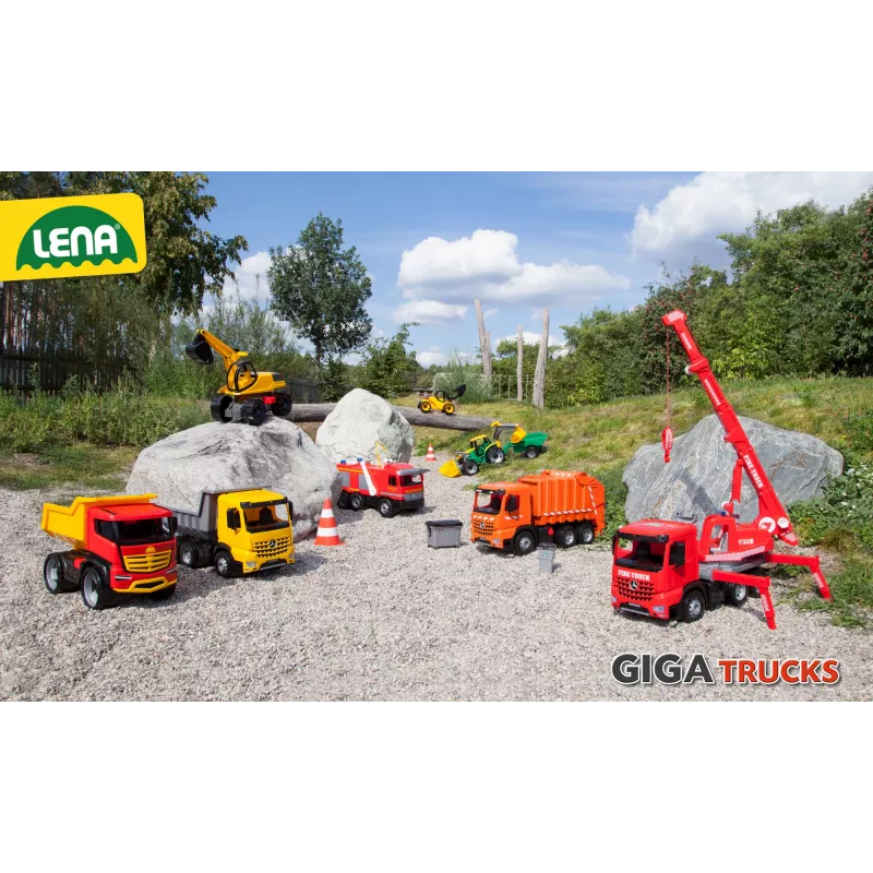 Braucamais ekskavators Lena GIGA TRUCKS Excavator PRO 4 riteņi Plastmasa Tērauds