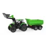 Mehāniskais rotaļu traktors Lena Deutz-Fahr Worxx ar 74 cm garumu un noņemamu piekabi