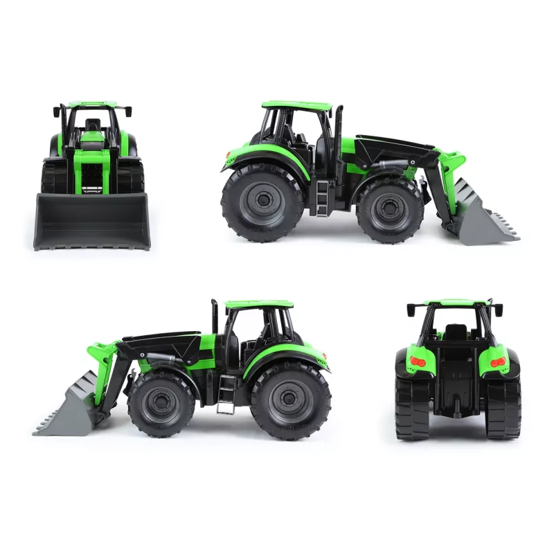 Mehāniskais rotaļu traktors Lena Deutz-Fahr Worxx ar 74 cm garumu un noņemamu piekabi