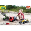 Mehāniskais rotaļu traktors Lena Deutz-Fahr Worxx ar 74 cm garumu un noņemamu piekabi