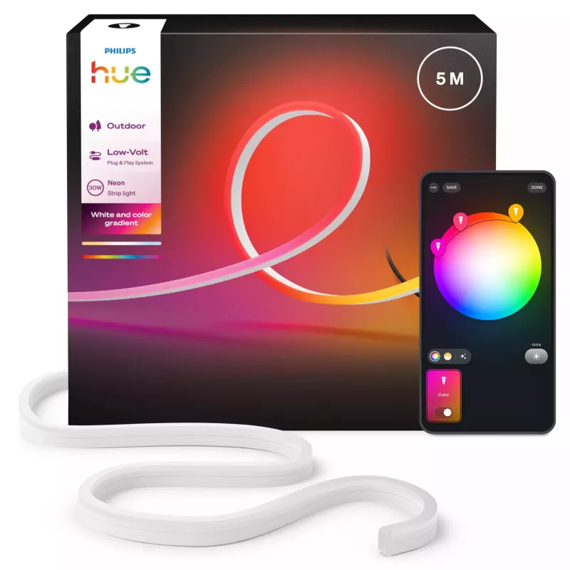 Philips viedais apgaismojuma lukturis ar Bluetooth 30 W balts silikona korpuss 220–240 V