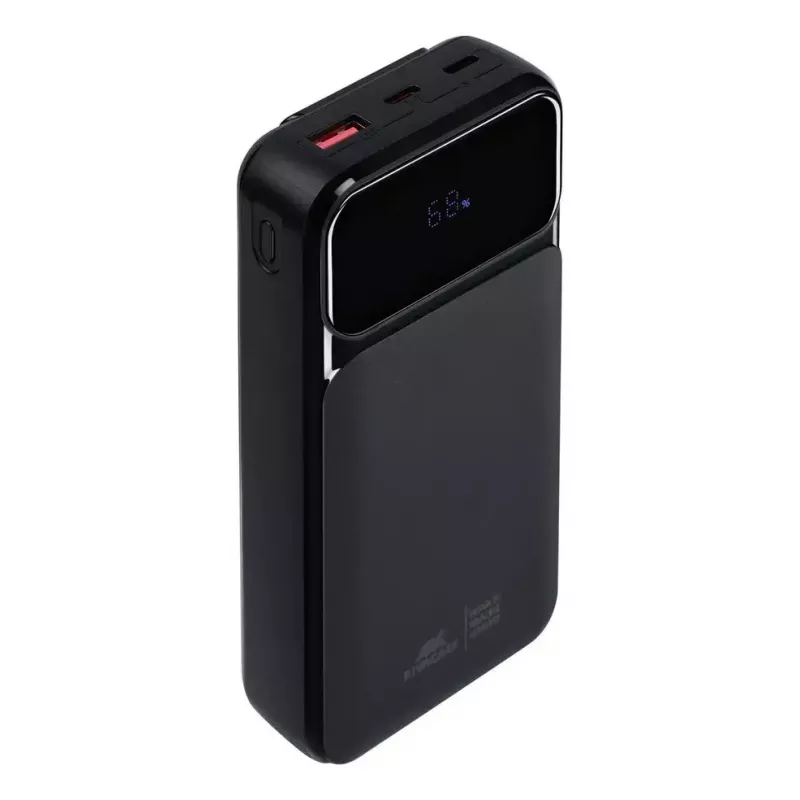 Pārnēsājams ārējais akumulators Rivacase VA2221 — 20000 mAh LiPo, PD 3.0 & QC 3.0, 3 porti (1×A, 2×C), 22,5 W izeja