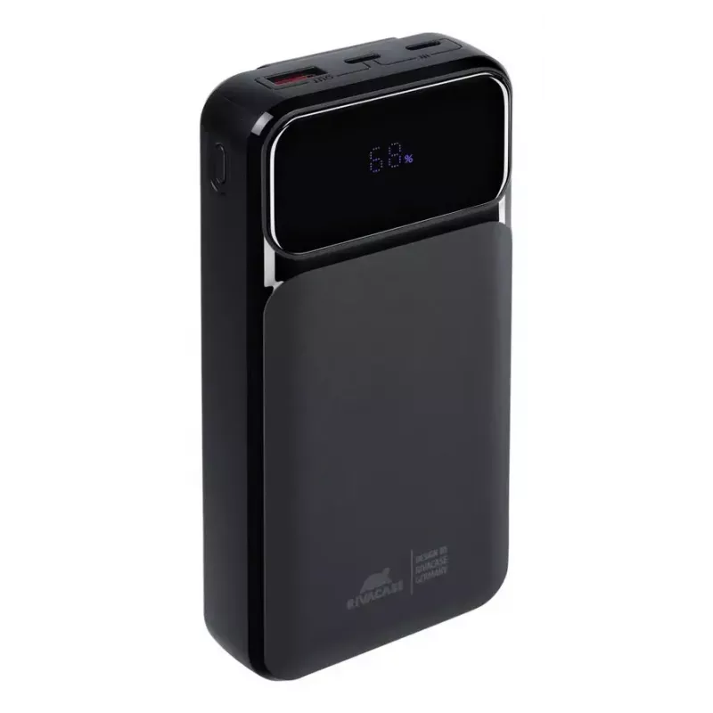 Pārnēsājams ārējais akumulators Rivacase VA2221 — 20000 mAh LiPo, PD 3.0 & QC 3.0, 3 porti (1×A, 2×C), 22,5 W izeja