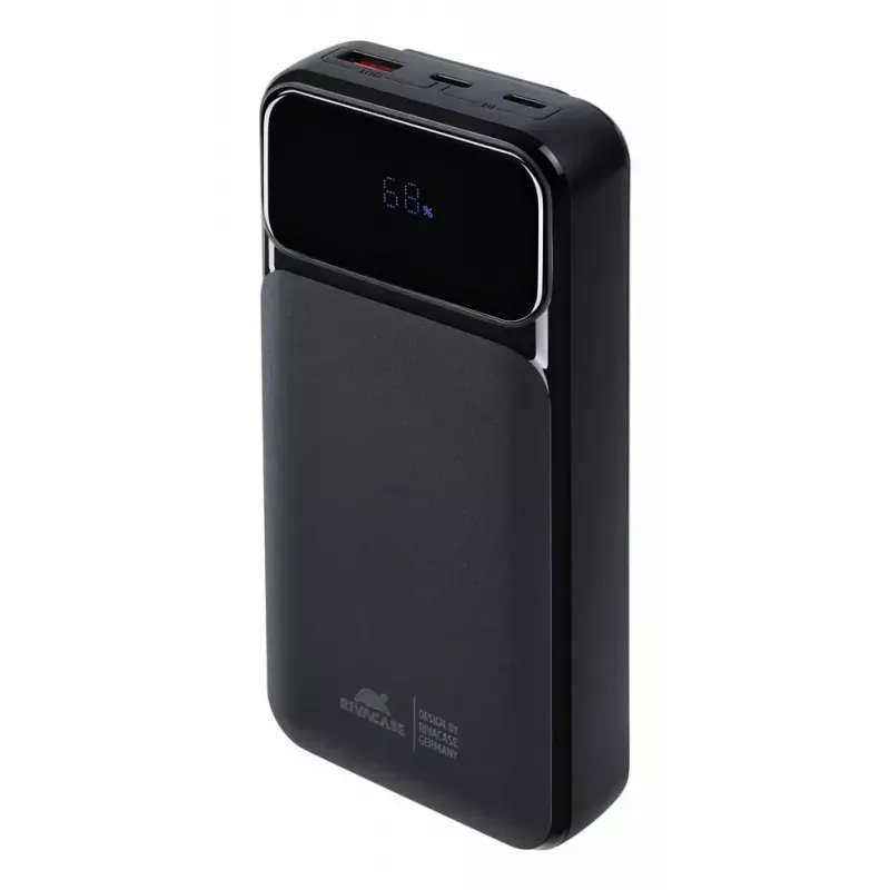 Pārnēsājams ārējais akumulators Rivacase VA2221 — 20000 mAh LiPo, PD 3.0 & QC 3.0, 3 porti (1×A, 2×C), 22,5 W izeja