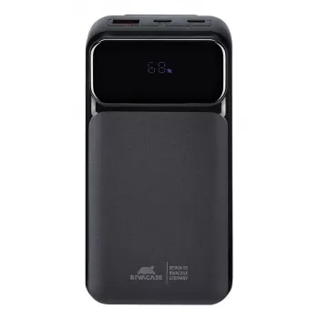 Pārnēsājams ārējais akumulators Rivacase VA2221 — 20000 mAh LiPo, PD 3.0 & QC 3.0, 3 porti (1×A, 2×C), 22,5 W izeja