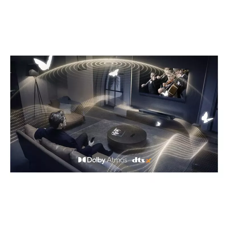 Soundbar TCL Q Q65H 5.1ch mājas kinozāle, 580 W RMS, bezvadu aktīvais zemfrekvences skaļrunis 100 W, Dolby Atmos/DTS-X, melns