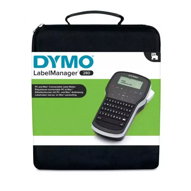 Etiķešu printeris Dymo LabelManager 280 QWERTY ar LCD, USB, Li‑Ion, D1 lenti (maks. 12 mm)
