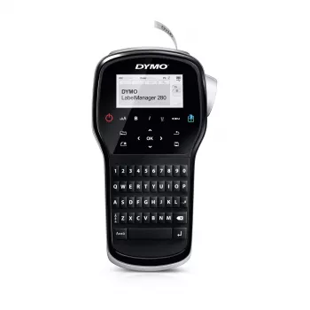 Etiķešu printeris Dymo LabelManager 280 QWERTY ar LCD, USB, Li‑Ion, D1 lenti (maks. 12 mm)