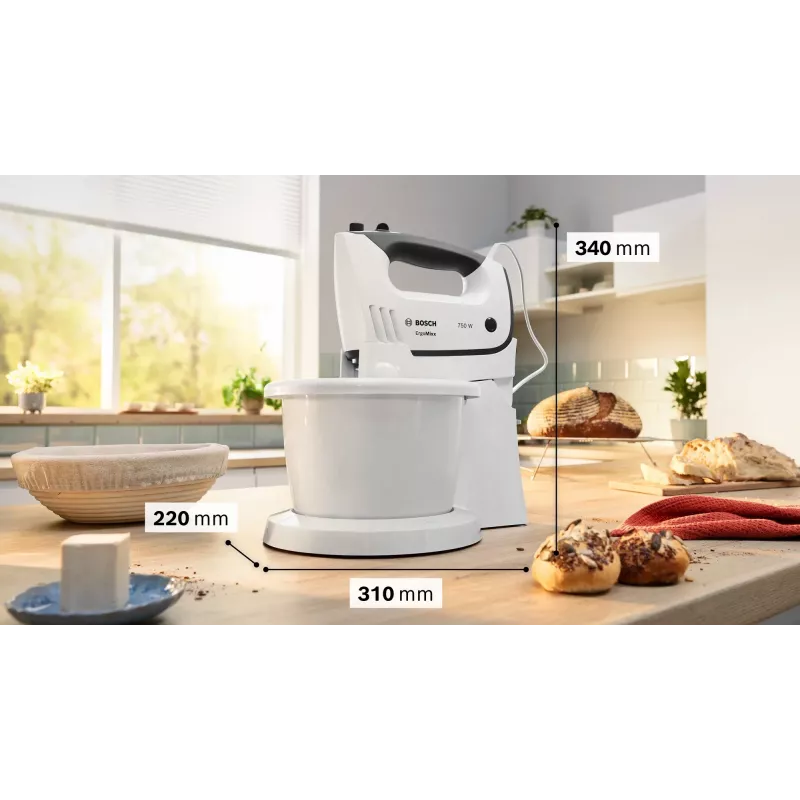 Bosch MFQ37490 mikseris Rokas mikseris 750 W Pelēks, Balts