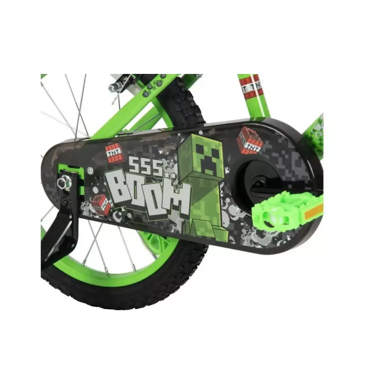 HUFFY Minecraft 16 collu zaļš bērnu velosipēds — 16 collu tērauda rāmis, viens ātrums, priekšējās/aizmugurējās suporta bremzes