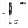 Braun MultiQuick 5 MQ55.254MBK 0.5 L Iegremdējamais blenderis 1000 W Melns, Nerūsējošais tērauds