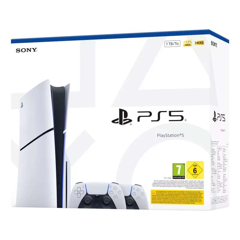 Sony 1000050116 spēļu konsole 1 TB Wi-Fi Melna, Balta