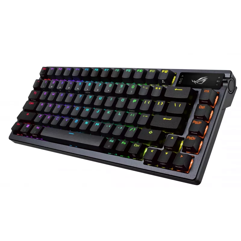 Bezvadu mehāniskā tastatūra ASUS ROG Azoth Melns — modelis 90MP0316-BKUA01, RGB fona apgaismojums