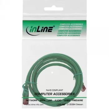 InLine komutācijas kabelis S/FTP PiMF Cat.6 250MHz copper halogen free zaļa 1m