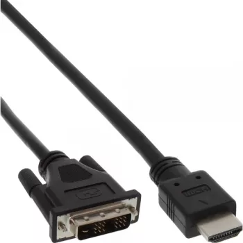 InLine HDMI-DVI kabelis, HDMI spraudnis / DVI spraudnis, 18+1, melns, 2 m