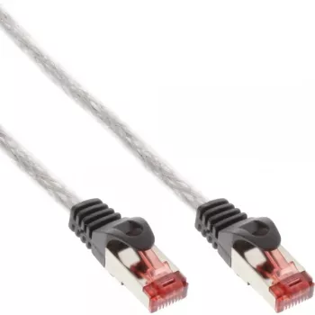InLine komutācijas kabelis S/FTP PiMF Cat.6 250MHz PVC varš caurspīdīgs 0.3m