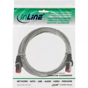 InLine komutācijas kabelis S/FTP PiMF Cat.6 250MHz PVC varš caurspīdīgs 0.3m