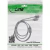 InLine USB 2in1 Y lādēšanas kabelis, 1x USB-A vīrietis uz 2x USB-C vīrietis, melns 0.5m