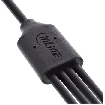 InLine USB 4in1 Y lādēšanas kabelis, 1x USB-A spraudnis uz 4x USB-C vīrišķais, melns 0,5 m