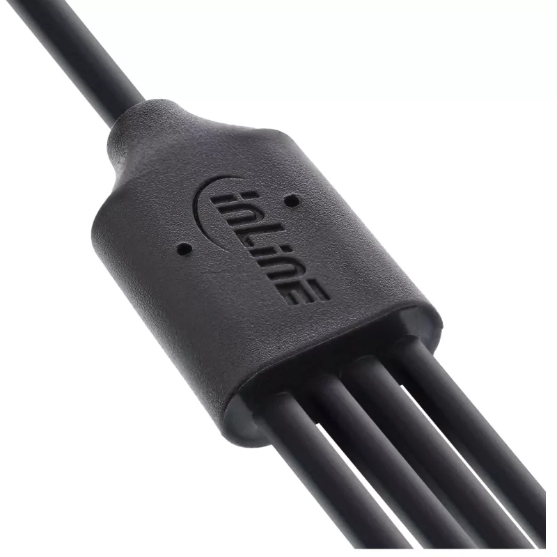 InLine USB 4in1 Y lādēšanas kabelis, 1x USB-A spraudnis uz 4x USB-C vīrišķais, melns 0,5 m