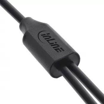 InLine USB 2in1 Y-uzlādes kabelis, 1x USB-A vīrišķais uz 2x USB-C vīrišķais, melns 2m