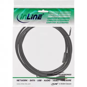InLine Micro-USB 2.0 pagarinātāja kabelis, Micro-B vīr./sie., melns/zelts, 5 m