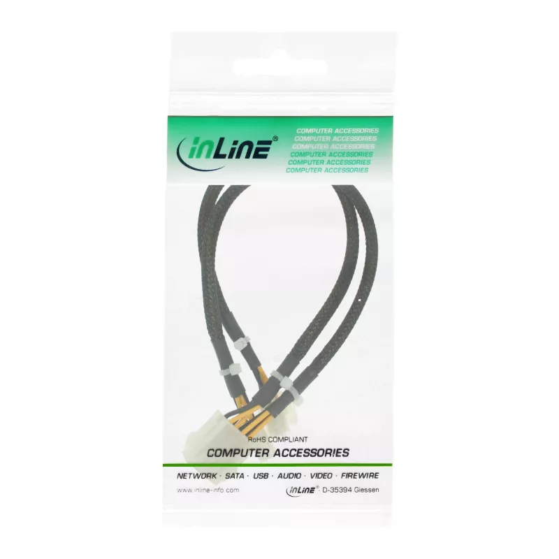 InLine Power Extension Internal 2x4pin vīr. / 8 Pin siev., mātesplatei, 0,30 m