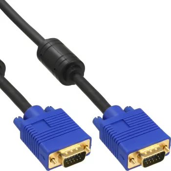 InLine S-VGA kabelis Premium 15HD vīriešu uz vīriešu melns 1,5 m