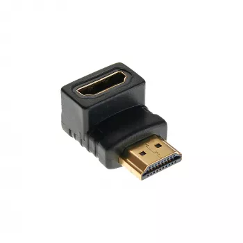 InLine HDMI adapteris, vīrišķais / sievišķais, lejupvērsts leņķa, zeltīti kontakti, 4K2K