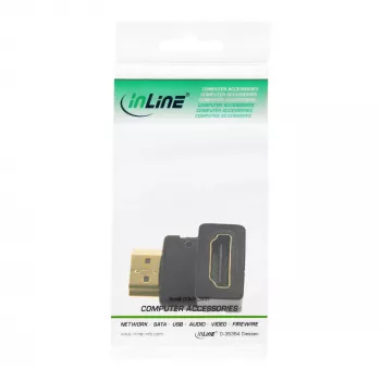 InLine HDMI adapteris, vīrišķais / sievišķais, lejupvērsts leņķa, zeltīti kontakti, 4K2K