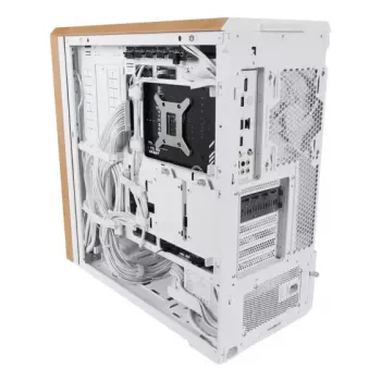 PC korpuss Lian Li Lancool 217 Midi Tower — Balta & Koks, atbalsta ATX/EATX/Micro-ITX, 2x120mm priekšā, 1x140mm aizmugurē, 1×3.5 collas + 8×2.5 collas