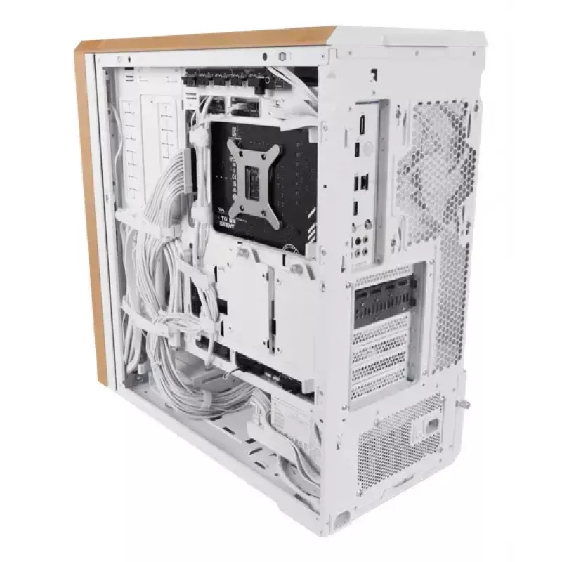 PC korpuss Lian Li Lancool 217 Midi Tower — Balta & Koks, atbalsta ATX/EATX/Micro-ITX, 2x120mm priekšā, 1x140mm aizmugurē, 1×3.5 collas + 8×2.5 collas
