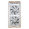 PC korpuss Lian Li Lancool 217 Midi Tower — Balta & Koks, atbalsta ATX/EATX/Micro-ITX, 2x120mm priekšā, 1x140mm aizmugurē, 1×3.5 collas + 8×2.5 collas