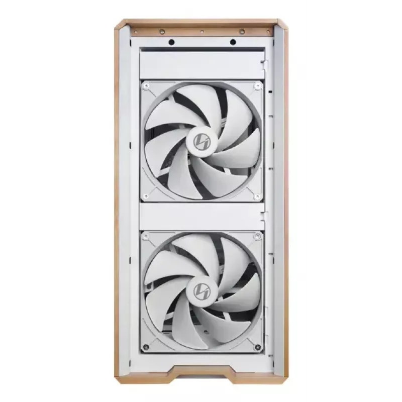 PC korpuss Lian Li Lancool 217 Midi Tower — Balta & Koks, atbalsta ATX/EATX/Micro-ITX, 2x120mm priekšā, 1x140mm aizmugurē, 1×3.5 collas + 8×2.5 collas