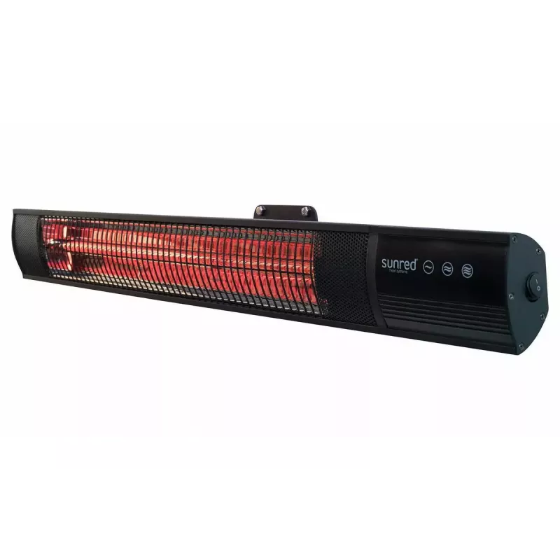 Infrasarkanais sildītājs SUNRED RD-DARK-20, 2000 W, piestiprināms pie sienas, IP55, melns