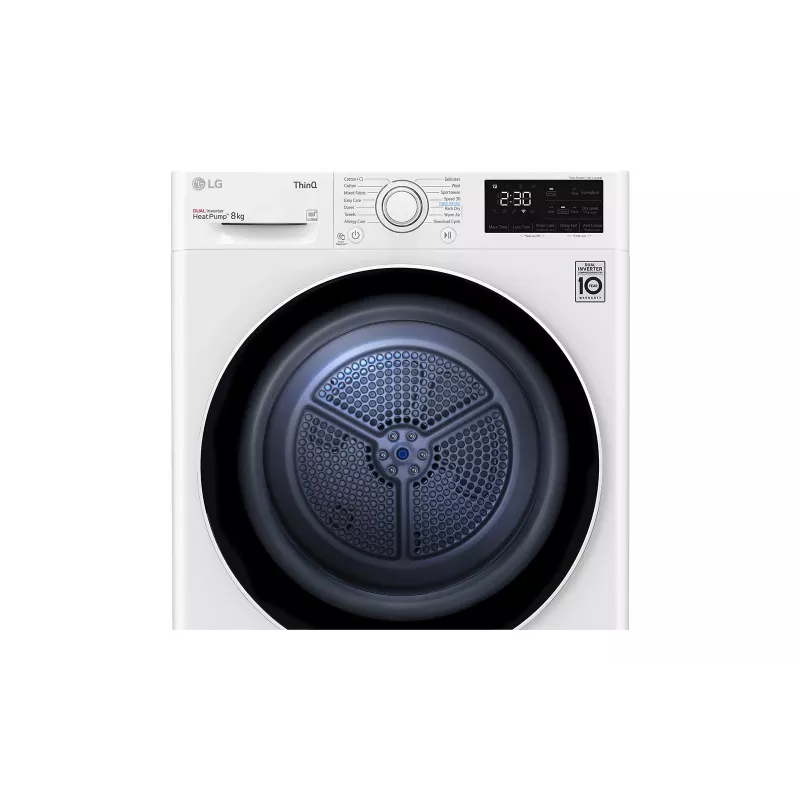 LG RH80V3AV6N veļas žāvētājs Brīvi stāvošs Ielādēšana no priekšpuses 8 kg Balts