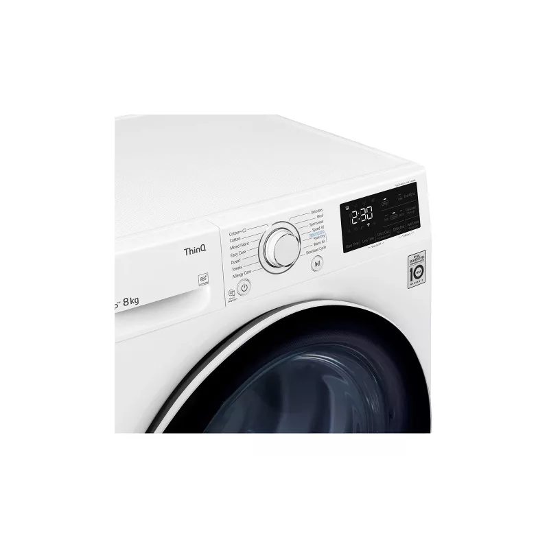 LG RH80V3AV6N veļas žāvētājs Brīvi stāvošs Ielādēšana no priekšpuses 8 kg Balts