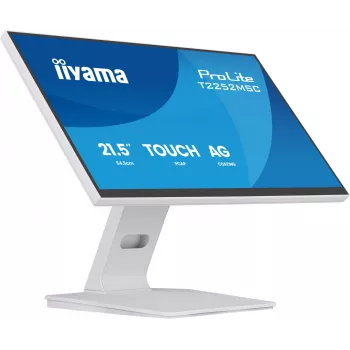 Monitors IIYAMA ProLite T2252MSC-W2AG 21,4 collu (54,5 cm) Full HD 1920x1080 LCD skārienjūtīgs ekrāns, 5 ms, USB 3.2 centrmezgls, skaļruņi, VESA, balts