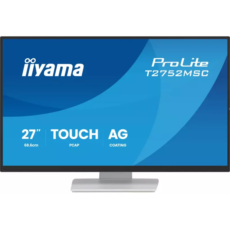 27 collu IIYAMA ProLite T2752MSC-W1AG skārienjūtīgs LCD monitors 1920 x 1080 Full HD balts, 5 ms, USB 3.2 Gen1, skaļruņi, VESA