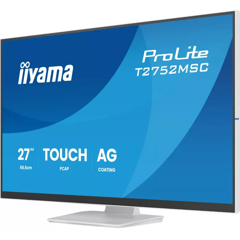 27 collu IIYAMA ProLite T2752MSC-W1AG skārienjūtīgs LCD monitors 1920 x 1080 Full HD balts, 5 ms, USB 3.2 Gen1, skaļruņi, VESA