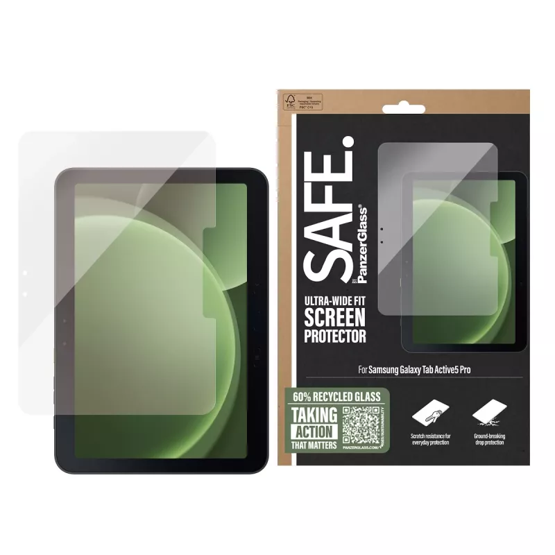 PanzerGlass SAFE. by ® ekrāna aizsargs Samsung Galaxy Tab Active5 Pro | Īpaši plata pieguluma