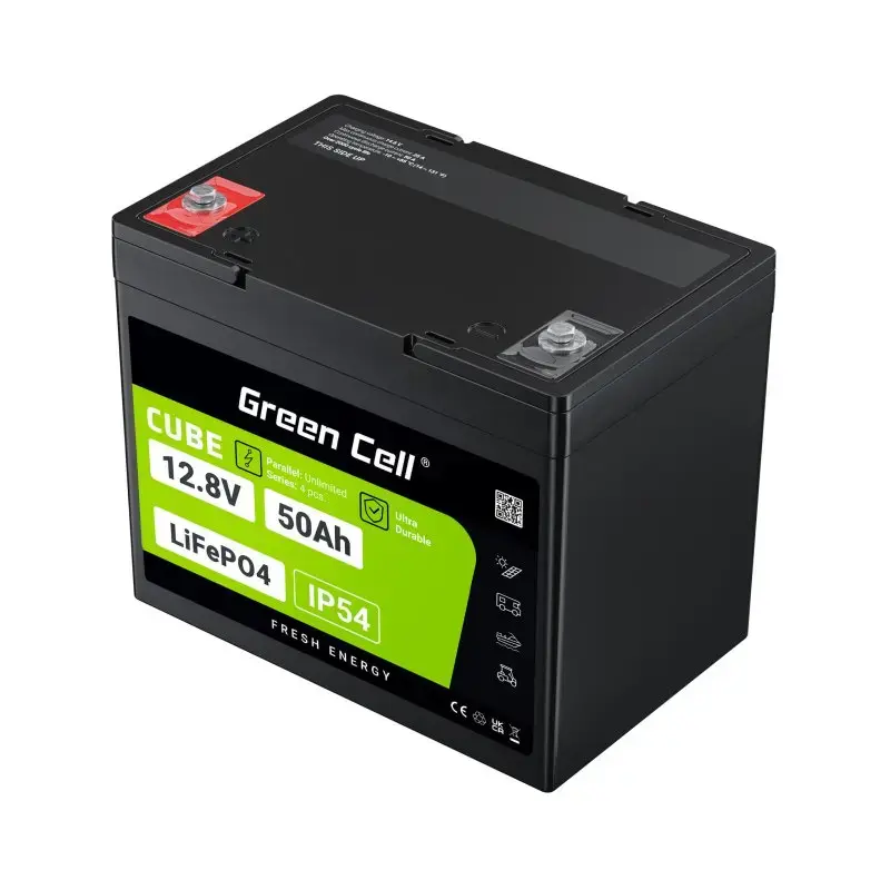 UPS baterija zaļa Cell LFPGC12V50AH litija dzelzs fosfāts 12V 50Ah 640Wh, 75A izlāde