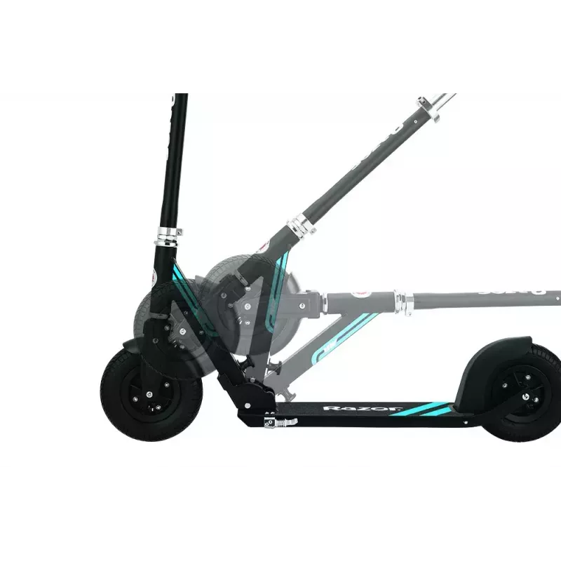 Skrejritenis Razor A5 Air — pieaugušajiem, alumīnija klājs, piepūšamie 20 cm riteņi, salokāms, maks. slodze 100 kg, melns
