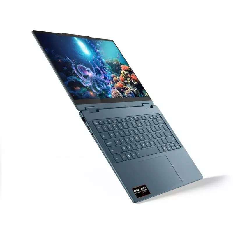 2-in-1 klēpjdators Lenovo Yoga 7 14 collu OLED skārienjūtīgs, Ryzen AI 5 340, 16 GB LPDDR5, 512 GB SSD, Radeon 840M, 70 Wh, Tidal Teal