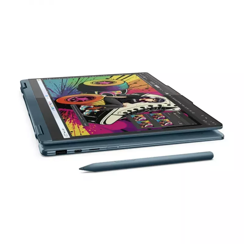 2-in-1 klēpjdators Lenovo Yoga 7 14 collu OLED skārienjūtīgs, Ryzen AI 5 340, 16 GB LPDDR5, 512 GB SSD, Radeon 840M, 70 Wh, Tidal Teal