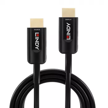 Lindy 10m Fibre Optic Hybrid Ultra High Speed HDMI kabelis, 10 m, HDMI tips A (standarta), HDMI tips A (standarta), 48 Gbit/s, Audio atgriešanas kanāls (ARC), melns