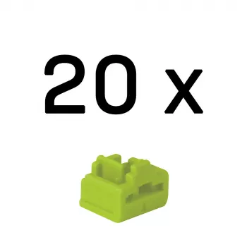 Lindy RJ-45 portu bloķētāji (bez atslēgas) - 20 gab. iepakojumā, zaļš, Portu bloķētājs, RJ-45, Zaļš, Akrilnitrila butadiēna stirols (ABS), 20 gab., Polietilēna maisiņš