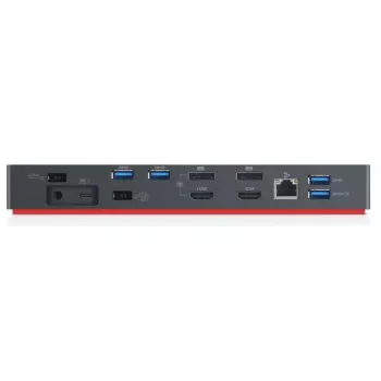 Lenovo 40AN0135DK klēpjdatora dokstacija/portu replikators, vadu, Thunderbolt 3, melns
