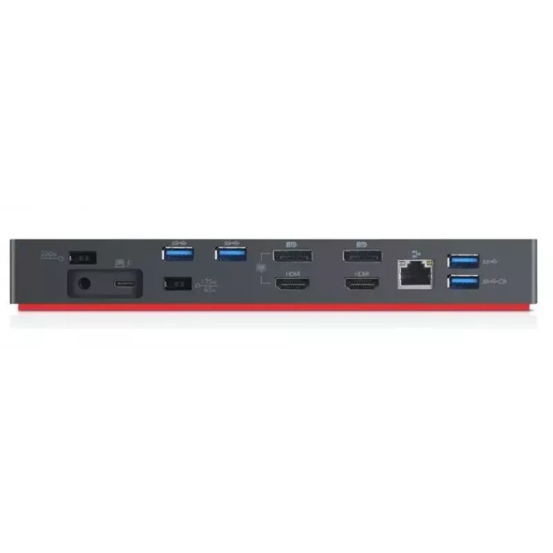 Lenovo 40AN0135DK klēpjdatora dokstacija/portu replikators, vadu, Thunderbolt 3, melns